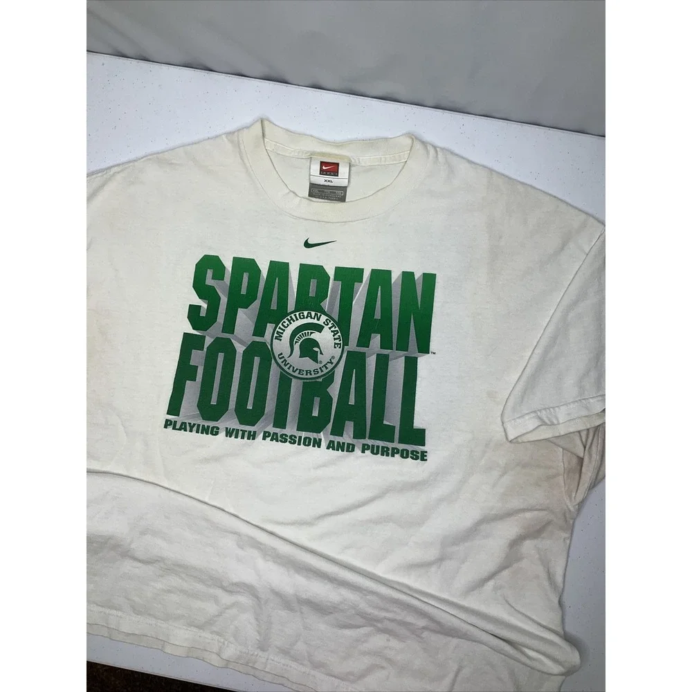 Vintage Nike Michigan State‎ University Shirt Spartan Football Y2K Graphic 2XL